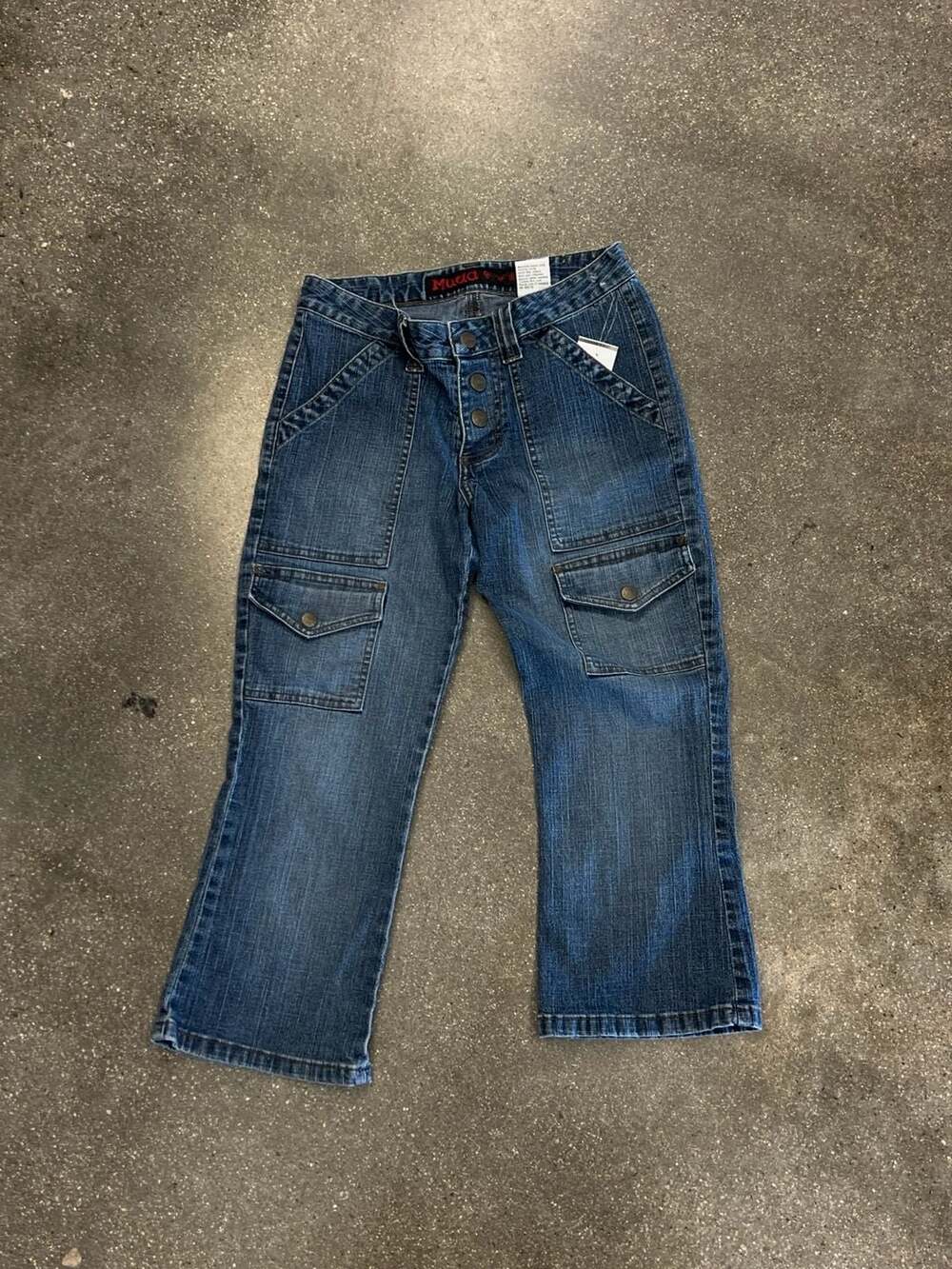 Mudd Vintage Y2K Button Fly Cargo Jeans Size 1